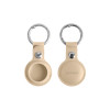 PU Leather Keyring AirTag Holders Beige